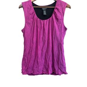 Unlisted Tank‎ Top XL Pink Exotic Rose Sleeveless Blouse Casual Top
